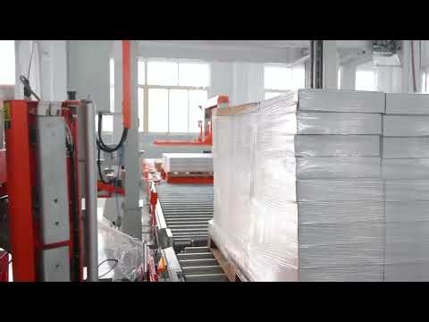 Full - Automatic Board Packing Production Line | Packing with Packer, Palletizer & Wrapper