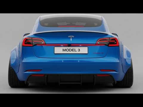 🔥 TESLA MODEL 3 PURE BLUE – EXTREME WIDEBODY, SLAMMED, LIQUID BLUE SHINE 🔥