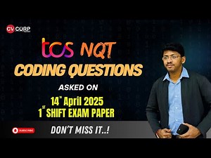 TCS NQT 14th April,2025(1st Shift) | Coding Questions with solutions | TCS NQT Preparation