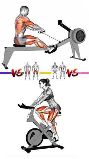 Stationary Bike vs Rowing 🔥 Lower-Body Burn or Full-Body Cardio King? #cardio #dumbbell