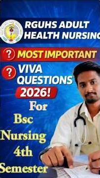 Bsc Nursing 4th Semester Practical Viva questions #rguhs_exams_update #education #bscnursing