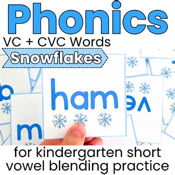 Winter CVC Words Blending Cards | CVC Word Cards | Blending CVC Words Activities