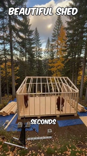You won't believe how quick this shed went up #diy #construction
