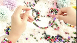 Beads for Jewelry Making, Gacuyi Colorful 8mm Acrylic Round Glass Loose Beads in Patterns,Chakra Beads,Lava Stone with Findings and Crystal Strings for Bracelet Jewelry Making Supplies Kit