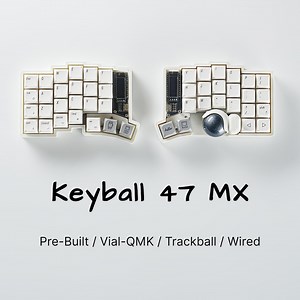 Keyball 47 MX With Trackball Ergonomic Split Keyboard - Pre-built, Hot-swappable MX Switches, Ready to Use, Vial, QMK, Mouse Replacement - Etsy