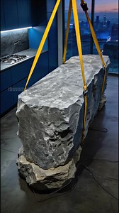 Stunning Raw Sapphire Geode Kitchen Island! #luxury #kitchen #design | Visionary Designs