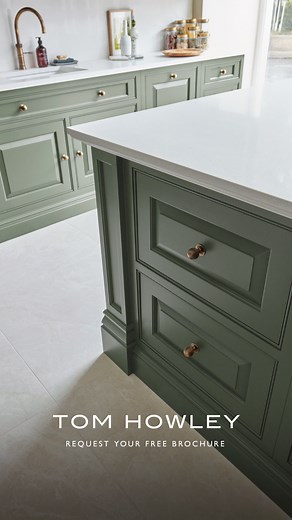 Handcrafted in our exclusive green meadow shade, this kitchen is designed to feel welcoming, functional, and quietly refined. A space that naturally becomes the heart of your home. Discover more by requesting your brochure online today. | Tom Howley | Facebook