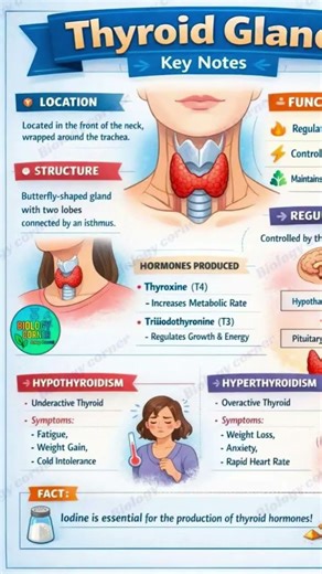 “Thyroid Gland Functions & Hormones (T3 & T4) Explained Simply ⚡”