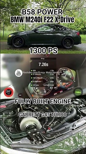 1300 PS BMW M240i F22 X-Drive | Extreme fast from 100-200 Km/h #bmw #m240i #b58