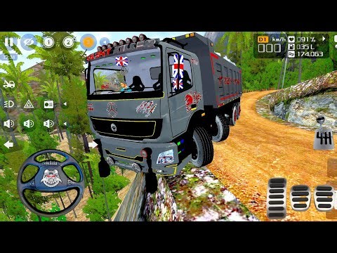 12 Wheeler Stones Transport Truck Driving In Offroad | Bharat Benz Truck Mod For Bussid Game