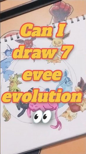 "I Drew ALL Eevee Evolutions! 😍✨"#pokemon