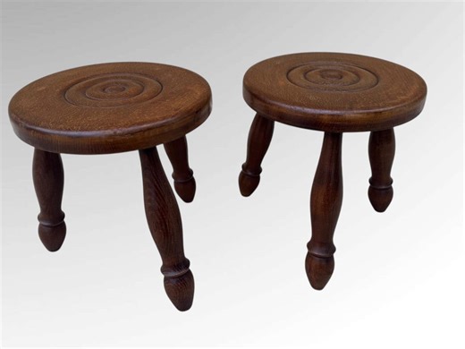 French Rustic Stools With Bobbin Legs PAIR - Etsy