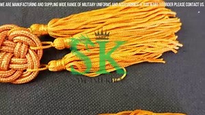 Priest's cincture with three rosette tripolin bows mint gold, Priest rope cincture gold