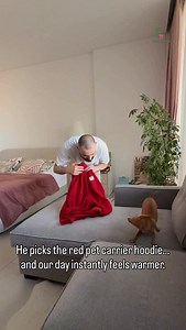 The moment I grab the kokopaws dog sling and holiday-red cotton hoodie, Christian runs straight to me, chooses his favorite color, and sits right on it — like he always does. Then he slips inside the pocket, gets cozy, and we head out for our everyday walk together. This bright red hoodie is one of our favorite winter essentials. It’s soft, breathable, handmade from premium cotton, and incredibly comfortable for small breed dogs who love staying close. Perfect for morning errands, city strolls, 