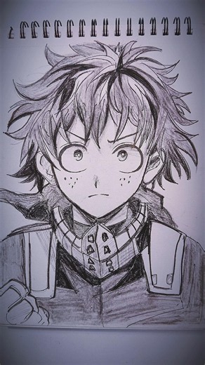 Drawing Deku with Charcoal Pencil ✏️🔥 #shorts