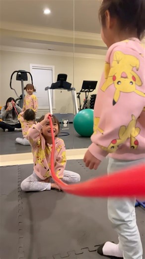 The final obstacle! Niya has to jump without touching the rope. #NiyaNova #funny #shortvideo #shorts