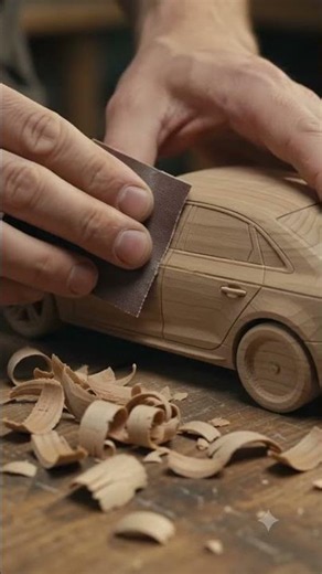 Audi A4From a simple block of wood to a stunning Audi A4! 🪵🚘 Watch every satisfying carve.