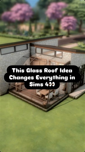 Malin🍂 on Instagram: "#eapartner This glass roof idea completely changes how roofs can be used in The Sims 4. Instead of being just the top of a build, the roof becomes a visible design feature that adds structure and a modern architectural look. In this Reel, I’m showing how to create a glass roof using only Build Mode tools. I used this technique above an interior space to show how versatile the roof can be, but it works just as well for many different layouts and styles. This glass roof idea