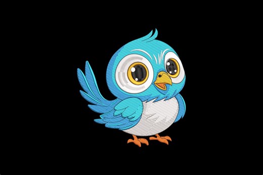 Cute Blue Bird Embroidery Design, Blue Bird Machine Embroidery, 4 Sizes, Instant Download - Etsy