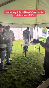 6.4K views · 117 reactions | I attended this hero's funeral and then surprised the family by showing up at their celebration of life for "Ghost". #rollingtoremember #AMVETS #R2R #thesalutingmarine | The Saluting Marine | Facebook