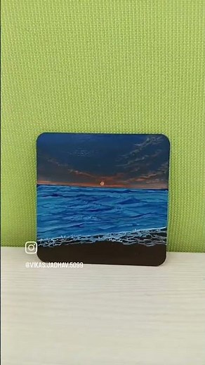 sea sunset painting 🎨🖌️#shots