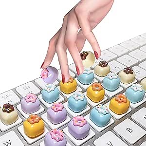 Raised Keyboard Stickers for Long Nails - Comfortable Typing Keyboard Covers for Typing and Gaming Using on Laptop PC Computer Notebook Desktop (Pudding Shape) (animal-20 pcs)