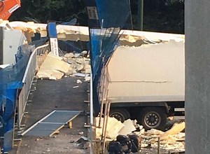 Pictures show aftermath of motorway bridge collapse