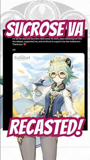 Genshin Impact's Sucrose VA Recasted After Twitter Drama