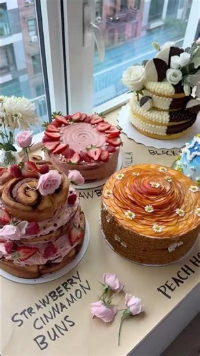 THREE TIER CINNAMON BUN TOWER CAKE!! #cake #cinnamon #cinnamoroll #cakedecorating #cakedesign