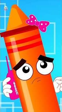 Five Little Crayons, Colors Song for Kids #nurseryrhymes #kidssongs