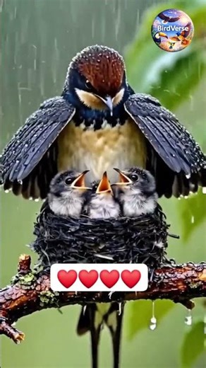 This Bird Opened Its Wings Like an Umbrella