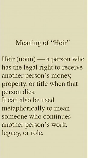 Meaning of “Heir”