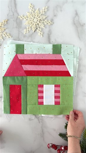 Melissa Mortenson | Quilt Pattern & Fabric Designer | Who’s sewing along with the Santa’s Sampler QAL? On Friday we posted the next block in the series, Santa’s House! This block features a... | Instagram