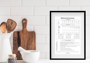 Handy Kitchen Conversion Printable, Oven, Cooker Settings, Digital Download A4 Solids, Liquids, Temperature Variations - Etsy UK
