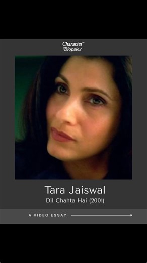 Tara Jaiswal was proof that women can be flawed, kind, and free, all at once. . . . . . . . . . . . . . [ Character Biopsies, Dil Chahta Hai, Dimple Kapadia, Aamir Khan, DCH, Farhan Akhtar, Akshaye Khanna, Saif Ali Khan, Movie Analysis, Character Study, Essays, Narration, Viral Reel, Explore page, Excel Entertainment, Twinkle Khanna, Indian Cinema, Hindi movies, Goa, iPhone, Javed Akhtar, Women, Feminism, Strong women in movies, female characters, flaws, kindness, death ] | Character Biopsies