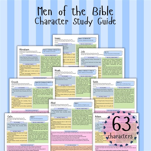 Men of the Bible Printable Study Guide, Men of the Bible Devotional Bible Journal, Male Bible Character Study, Bible Study, Christian Men - Etsy Australia