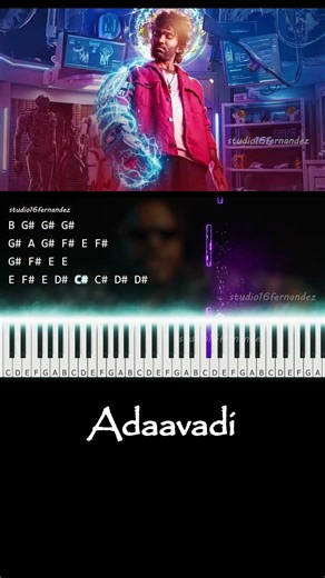 Adaavadi Keyboard Cover | Piano Notes | Love Insurance Kompany | Anirudh Ravichander | Fernandez 1