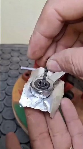 easy way to cover holes in wooden rafters #shortvideo