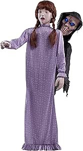 Spirit Halloween 5 Ft. Ophelia Animatronic Statue, Purple, Metal, Classic, Retro, Light-up Eyes, IR Sensor Activated