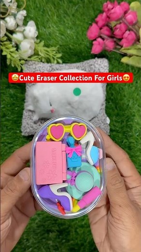 🤩💕filling tiny box with Cute Erasers😍🤗Eraser Collection for girls, cartoon eraser cartoon