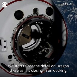 "Capture complete": Watch as the SpaceX Dragon capsule docks onto the International Space Station. https://cbsn.ws/3gzUovi | CBS News