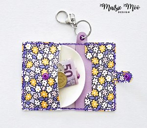 Keychain Coin and Card Wallet SVG Pattern, Card Holder Folded Pocket Wallet SVG Template Sewing Pattern, Hand Stitched Faux Leather - Etsy