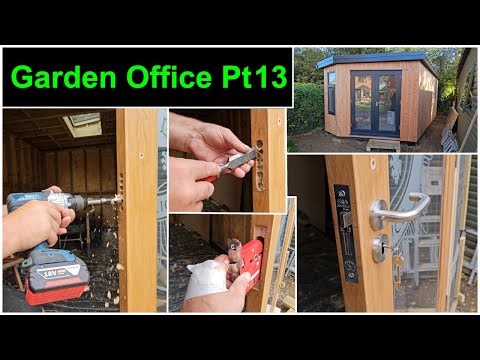 Garden office, Larch clad, double glazed, insulated. Pt13. Fit the mortice lock, Chisels are sharp!