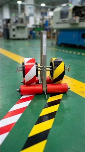 Fast & Precise 5S Floor Marking: Dual Tape Applicator in Action! 🚀 Lean Manufacturing #lean #viral