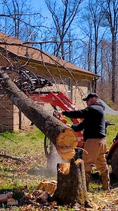 Emergency Tree Removal Off a House | Tony's Tractor Adventure Homestead