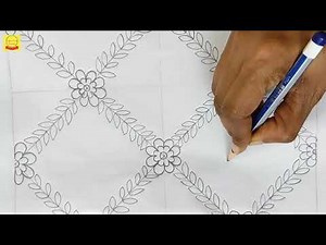 Amazing phulkari dupatta/orna design drawing for hand embroidery,Fulkari design drawing tutorial