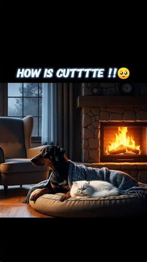 Kind Doberman & His cat Friend 🐶❤️ #shorts #dog #cat #pets