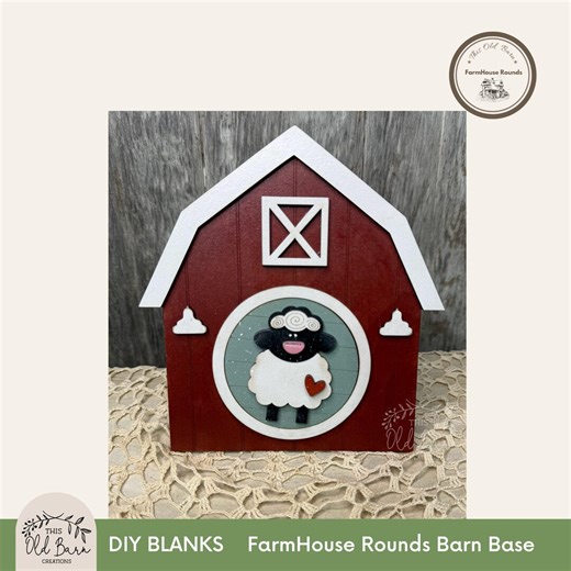 DIY Barn Base for 3 Inch Rounds | Interchangeable Farmhouse Display Stand | Wood Frame Holder | Fits Round Inserts - Etsy