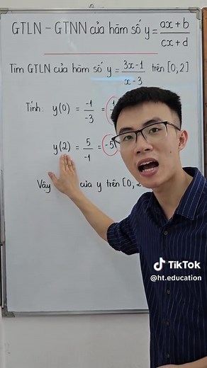 Ôn thi THPT môn Toán: Tìm GTLN - GTNN của hàm số bậc nhất trên bậc nhất. #thidaihoc #gtln #gtnn #hamso #sgkmoi #hteducation