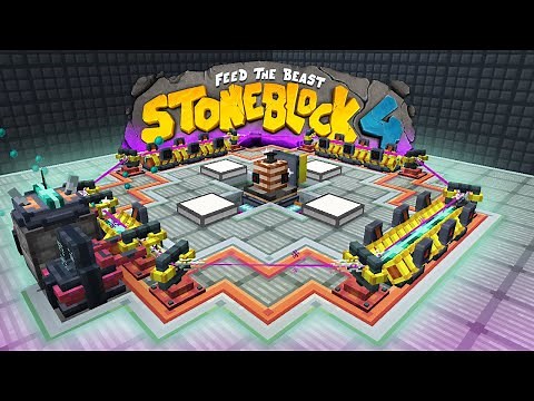 Stoneblock 4 Minecraft Modpack EP25 Over 50000J Oritech Particle Accelerator Setup